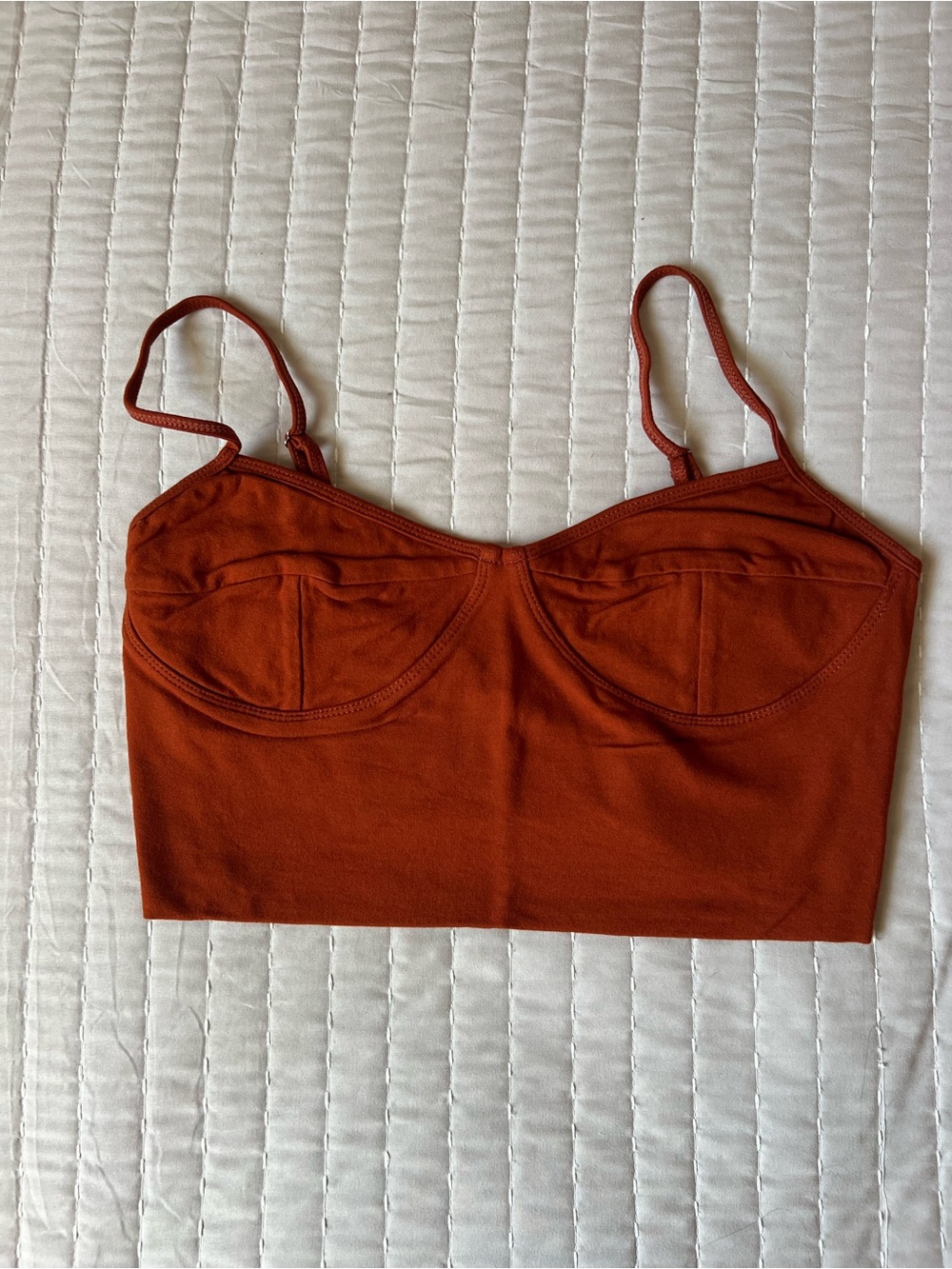 Studio K Rust Orange Longline Bralette Top